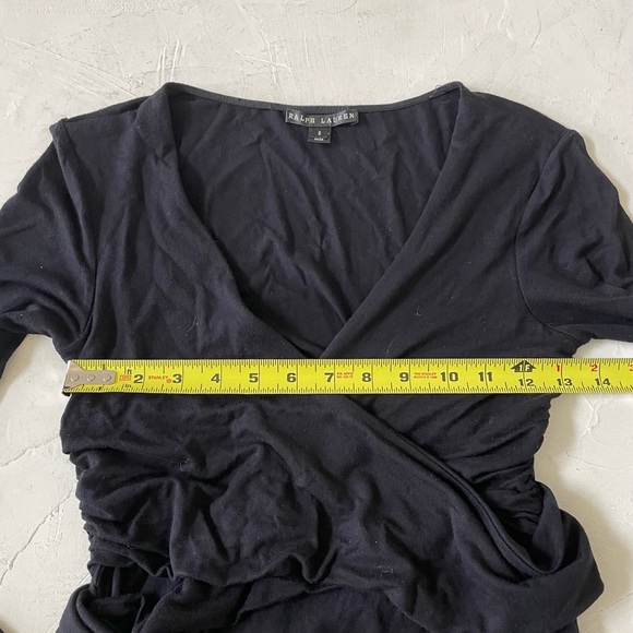 Ralph Lauren Black Label Carlyna Surplice Jersey Faux Wrap Dress Size S - Picture 6 of 7